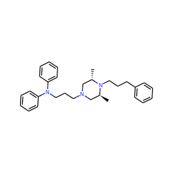 C[C@H]1CN(CCCN(c2ccccc2)c2ccccc2)C[C@H](C)N1CCCc1ccccc1 ZINC000027518363