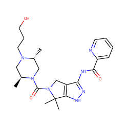 C[C@H]1CN(CCCO)[C@H](C)CN1C(=O)N1Cc2c(NC(=O)c3ccccn3)n[nH]c2C1(C)C ZINC000114183246