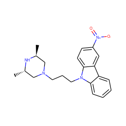 C[C@H]1CN(CCCn2c3ccccc3c3cc([N+](=O)[O-])ccc32)C[C@H](C)N1 ZINC000027519839