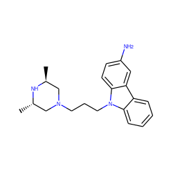 C[C@H]1CN(CCCn2c3ccccc3c3cc(N)ccc32)C[C@H](C)N1 ZINC000027517777