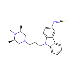 C[C@H]1CN(CCCn2c3ccccc3c3cc(N=C=S)ccc32)C[C@@H](C)N1C ZINC000022938889