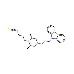 C[C@H]1CN(CCCn2c3ccccc3c3ccccc32)C[C@@H](C)N1CCCN=C=S ZINC000022938895