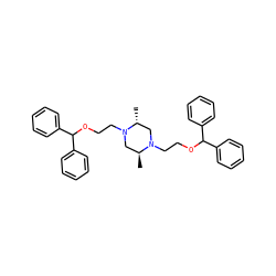 C[C@H]1CN(CCOC(c2ccccc2)c2ccccc2)[C@H](C)CN1CCOC(c1ccccc1)c1ccccc1 ZINC000027524455