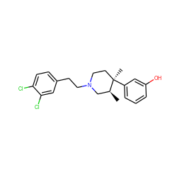 C[C@H]1CN(CCc2ccc(Cl)c(Cl)c2)CC[C@@]1(C)c1cccc(O)c1 ZINC000013833018