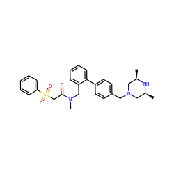 C[C@H]1CN(Cc2ccc(-c3ccccc3CN(C)C(=O)CS(=O)(=O)c3ccccc3)cc2)C[C@@H](C)N1 ZINC000040876933