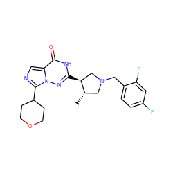 C[C@H]1CN(Cc2ccc(F)cc2F)C[C@@H]1c1nn2c(C3CCOCC3)ncc2c(=O)[nH]1 ZINC000205433883