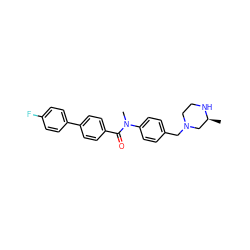 C[C@H]1CN(Cc2ccc(N(C)C(=O)c3ccc(-c4ccc(F)cc4)cc3)cc2)CCN1 ZINC000095598468