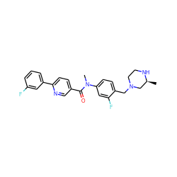 C[C@H]1CN(Cc2ccc(N(C)C(=O)c3ccc(-c4cccc(F)c4)nc3)cc2F)CCN1 ZINC000095598472