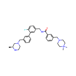 C[C@H]1CN(Cc2cccc(-c3cc(CNC(=O)c4cccc(CN5CC[N+](C)(C)CC5)c4)ccc3F)c2)CCN1 ZINC000042851585