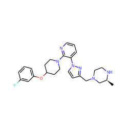 C[C@H]1CN(Cc2ccn(-c3cccnc3N3CCC(Oc4cccc(F)c4)CC3)n2)CCN1 ZINC000043153737