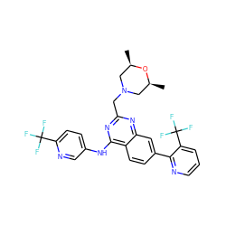 C[C@H]1CN(Cc2nc(Nc3ccc(C(F)(F)F)nc3)c3ccc(-c4ncccc4C(F)(F)F)cc3n2)C[C@@H](C)O1 ZINC000044358426