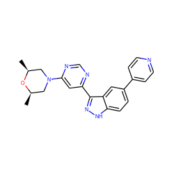 C[C@H]1CN(c2cc(-c3n[nH]c4ccc(-c5ccncc5)cc34)ncn2)C[C@@H](C)O1 ZINC000225573859