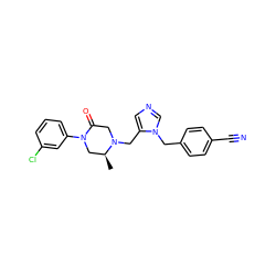 C[C@H]1CN(c2cccc(Cl)c2)C(=O)CN1Cc1cncn1Cc1ccc(C#N)cc1 ZINC000013800819