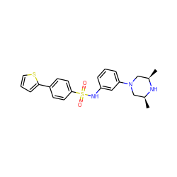 C[C@H]1CN(c2cccc(NS(=O)(=O)c3ccc(-c4cccs4)cc3)c2)C[C@@H](C)N1 ZINC000095598535