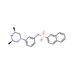 C[C@H]1CN(c2cccc(NS(=O)(=O)c3ccc4ccccc4c3)c2)C[C@@H](C)N1 ZINC000095598607