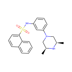 C[C@H]1CN(c2cccc(NS(=O)(=O)c3cccc4ccccc34)c2)C[C@@H](C)N1 ZINC000038239019