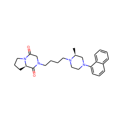 C[C@H]1CN(c2cccc3ccccc23)CCN1CCCCN1CC(=O)N2CCC[C@@H]2C1=O ZINC000013642264