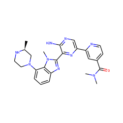 C[C@H]1CN(c2cccc3nc(-c4nc(-c5cc(C(=O)N(C)C)ccn5)cnc4N)n(C)c23)CCN1 ZINC000653851523