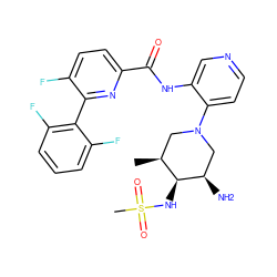 C[C@H]1CN(c2ccncc2NC(=O)c2ccc(F)c(-c3c(F)cccc3F)n2)C[C@@H](N)[C@H]1NS(C)(=O)=O ZINC000216363862