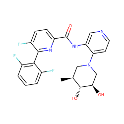 C[C@H]1CN(c2ccncc2NC(=O)c2ccc(F)c(-c3c(F)cccc3F)n2)C[C@@H](O)[C@@H]1O ZINC000168312416