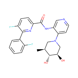 C[C@H]1CN(c2ccncc2NC(=O)c2ccc(F)c(-c3ccccc3F)n2)C[C@@H](O)[C@@H]1O ZINC000139676188