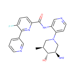 C[C@H]1CN(c2ccncc2NC(=O)c2ccc(F)c(-c3cccnc3)n2)C[C@@H](N)[C@@H]1O ZINC000168548851