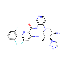 C[C@H]1CN(c2ccncc2NC(=O)c2nc(-c3c(F)cccc3F)c(F)cc2N)C[C@@H](N)[C@H]1n1ccnn1 ZINC000261089416