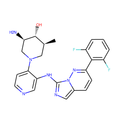 C[C@H]1CN(c2ccncc2Nc2ncc3ccc(-c4c(F)cccc4F)nn23)C[C@@H](N)[C@@H]1O ZINC000142909943