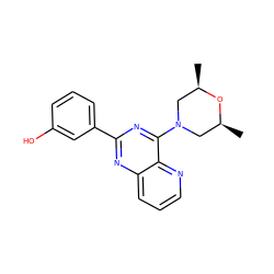 C[C@H]1CN(c2nc(-c3cccc(O)c3)nc3cccnc23)C[C@@H](C)O1 ZINC000103255520