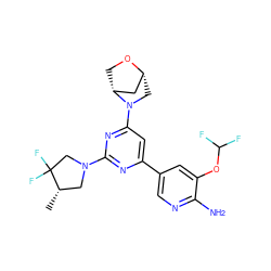 C[C@H]1CN(c2nc(-c3cnc(N)c(OC(F)F)c3)cc(N3C[C@@H]4C[C@H]3CO4)n2)CC1(F)F ZINC000653778417