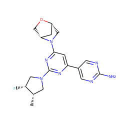 C[C@H]1CN(c2nc(-c3cnc(N)nc3)cc(N3C[C@@H]4C[C@H]3CO4)n2)C[C@H]1F ZINC000653668895