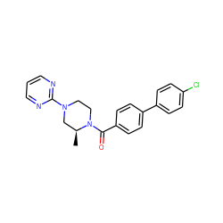 C[C@H]1CN(c2ncccn2)CCN1C(=O)c1ccc(-c2ccc(Cl)cc2)cc1 ZINC000034805491