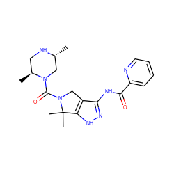 C[C@H]1CN[C@H](C)CN1C(=O)N1Cc2c(NC(=O)c3ccccn3)n[nH]c2C1(C)C ZINC000114185346