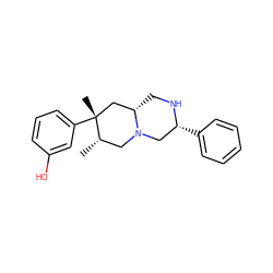 C[C@H]1CN2C[C@@H](c3ccccc3)NC[C@H]2C[C@@]1(C)c1cccc(O)c1 ZINC000035075245