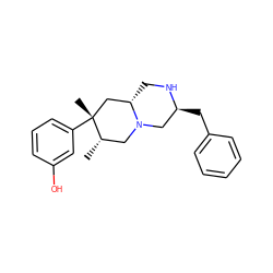 C[C@H]1CN2C[C@H](Cc3ccccc3)NC[C@H]2C[C@@]1(C)c1cccc(O)c1 ZINC000035075261