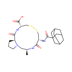 C[C@H]1CN2CCC[C@H]2C(=O)N[C@H](C(=O)O)CSSC[C@H](NC(=O)C23CC4CC(CC(C4)C2)C3)C(=O)N1 ZINC000028102316