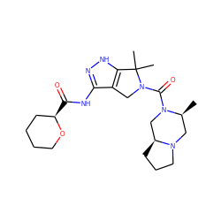 C[C@H]1CN2CCC[C@H]2CN1C(=O)N1Cc2c(NC(=O)[C@@H]3CCCCO3)n[nH]c2C1(C)C ZINC000114181005