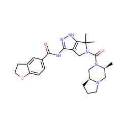 C[C@H]1CN2CCC[C@H]2CN1C(=O)N1Cc2c(NC(=O)c3ccc4c(c3)CCO4)n[nH]c2C1(C)C ZINC000114182330