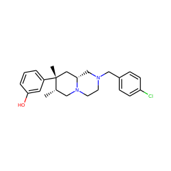 C[C@H]1CN2CCN(Cc3ccc(Cl)cc3)C[C@H]2C[C@@]1(C)c1cccc(O)c1 ZINC000035075218