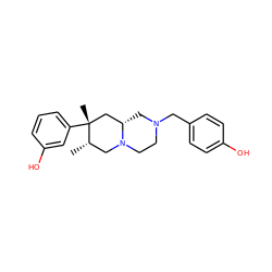 C[C@H]1CN2CCN(Cc3ccc(O)cc3)C[C@H]2C[C@@]1(C)c1cccc(O)c1 ZINC000035075221