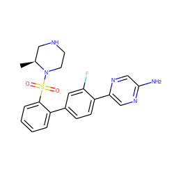 C[C@H]1CNCCN1S(=O)(=O)c1ccccc1-c1ccc(-c2cnc(N)cn2)c(F)c1 ZINC000224777079