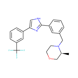 C[C@H]1COCCN1Cc1cccc(-c2nc(-c3cccc(C(F)(F)F)c3)c[nH]2)c1 ZINC000066252498