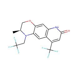 C[C@H]1COc2cc3[nH]c(=O)cc(C(F)(F)F)c3cc2N1CC(F)(F)F ZINC000014967372