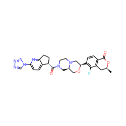 C[C@H]1Cc2c(ccc([C@@H]3CN4CCN(C(=O)[C@H]5CCc6nc(-n7cnnn7)ccc65)C[C@@H]4CO3)c2F)C(=O)O1 ZINC000473179554