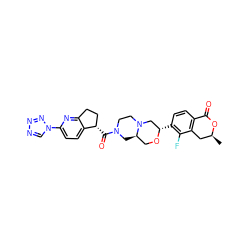 C[C@H]1Cc2c(ccc([C@H]3CN4CCN(C(=O)[C@H]5CCc6nc(-n7cnnn7)ccc65)C[C@@H]4CO3)c2F)C(=O)O1 ZINC000473179558