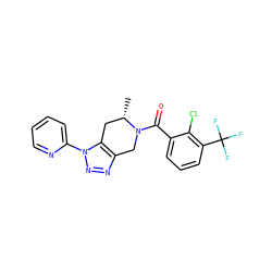 C[C@H]1Cc2c(nnn2-c2ccccn2)CN1C(=O)c1cccc(C(F)(F)F)c1Cl ZINC000225997948