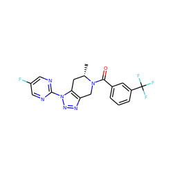 C[C@H]1Cc2c(nnn2-c2ncc(F)cn2)CN1C(=O)c1cccc(C(F)(F)F)c1 ZINC000225988884