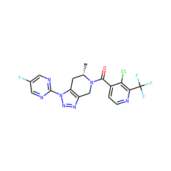 C[C@H]1Cc2c(nnn2-c2ncc(F)cn2)CN1C(=O)c1ccnc(C(F)(F)F)c1Cl ZINC000221715850