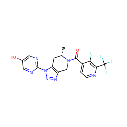 C[C@H]1Cc2c(nnn2-c2ncc(O)cn2)CN1C(=O)c1ccnc(C(F)(F)F)c1F ZINC001772588052