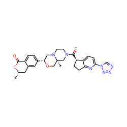 C[C@H]1Cc2cc([C@@H]3CN4CCN(C(=O)[C@@H]5CCc6nc(-n7cnnn7)ccc65)C[C@@]4(C)CO3)ccc2C(=O)O1 ZINC000148948830